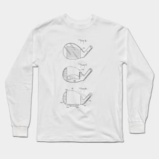 Golf Club Vintage Patent Drawing Long Sleeve T-Shirt